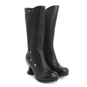 John Fluevog Cosmos Black Heeled Leather Boots
